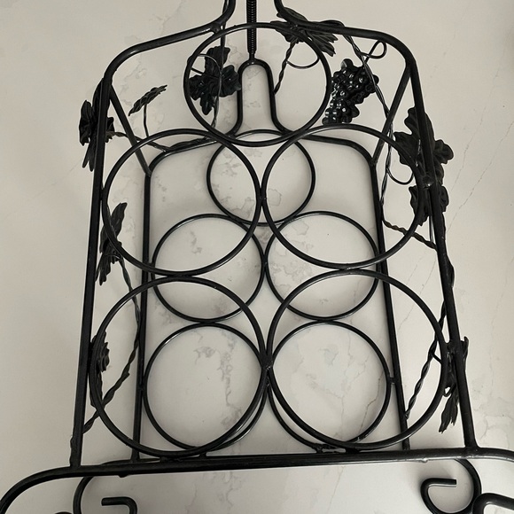 Vintage Wrought Iron Wine RackGrape& Vine Motif